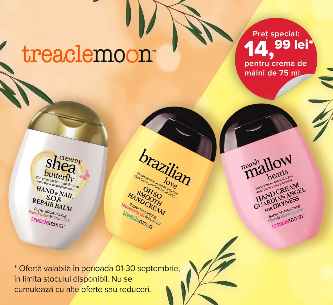 OFertele lunii septembrie 2024 Treaclemoon Crema de maini