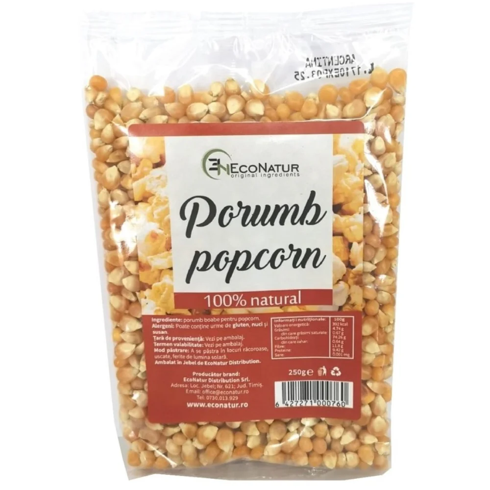 Porumb pentru popcorn, 250g, EcoNatur