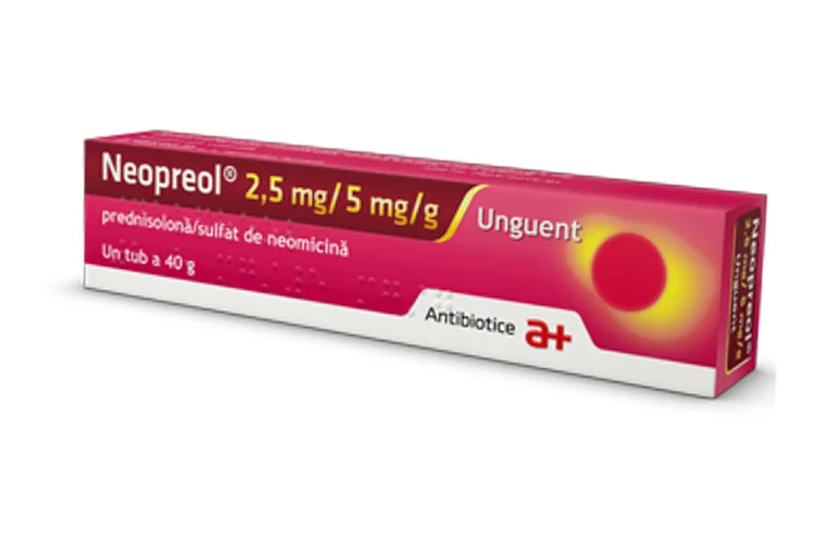 Neopreol 2,5mg/5mg/g Unguent, 40g, Antibiotice