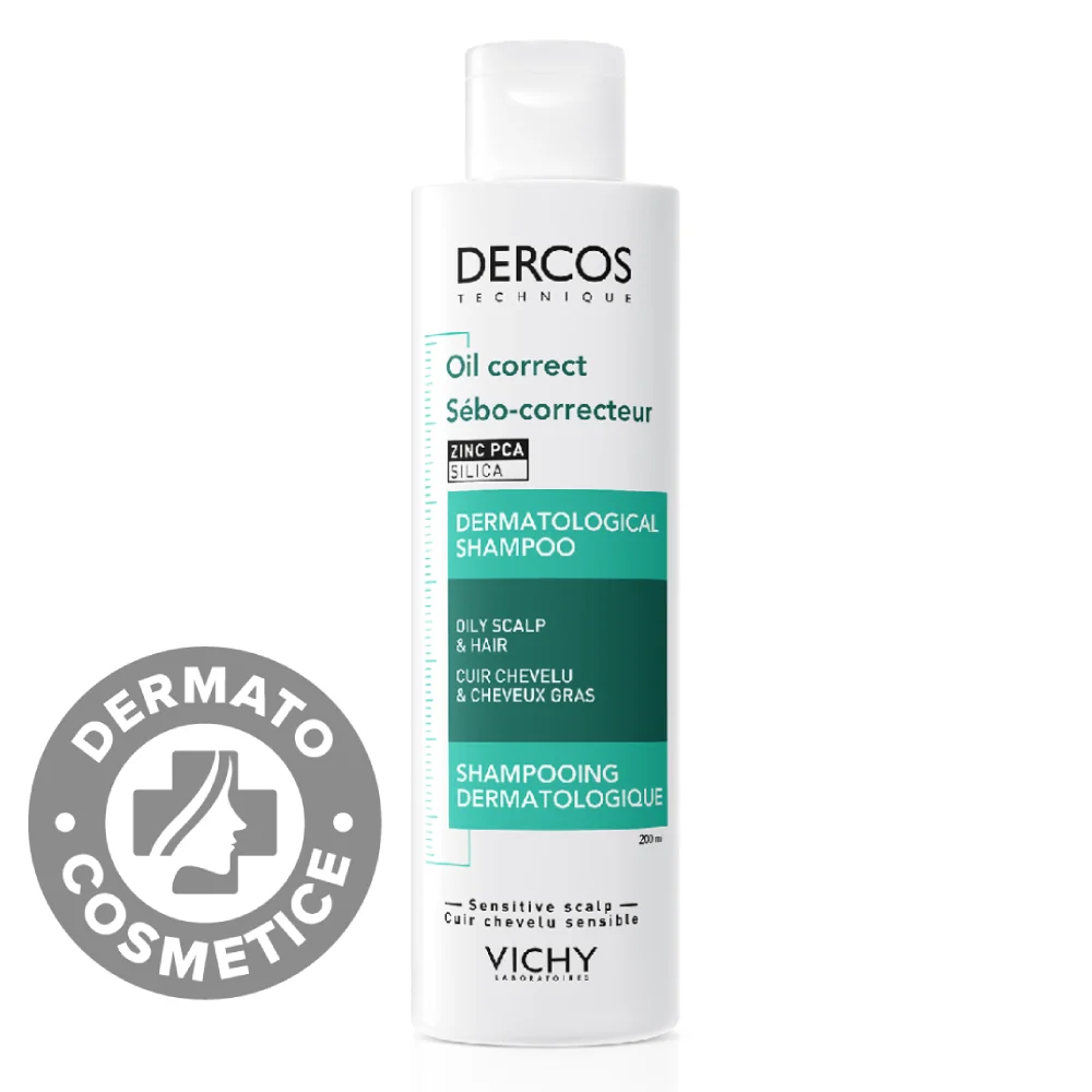 Sampon pentru par gras Oil Correct Dercos, 200ml, Vichy