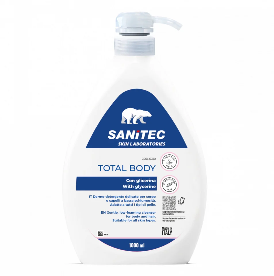 Produs delicat de curatare pentru corp si par, 1000ml, Sanitec