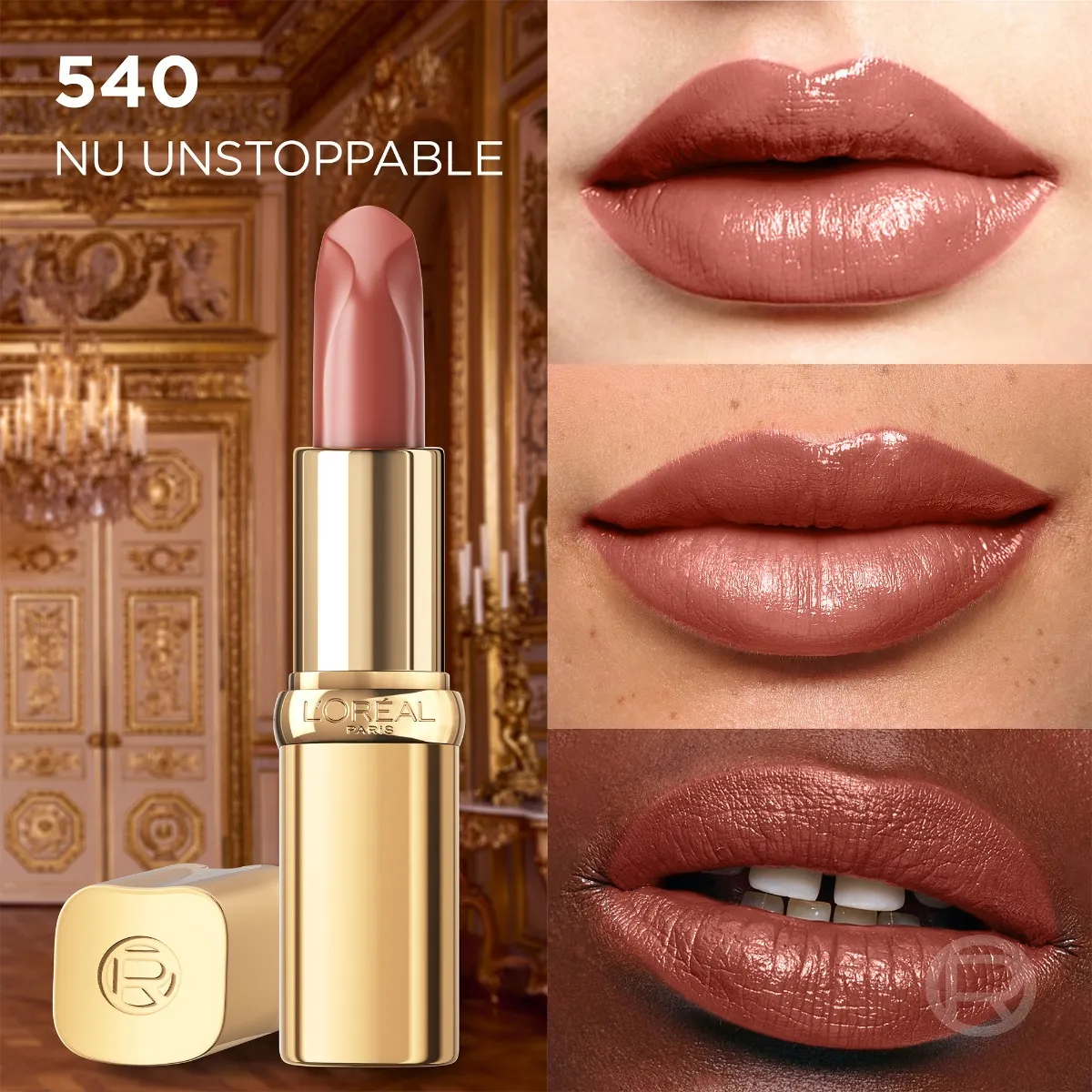 Ruj satinat Color Riche Nudes of Worth 540 Unstoppable, 4.8g, L'Oreal Paris 