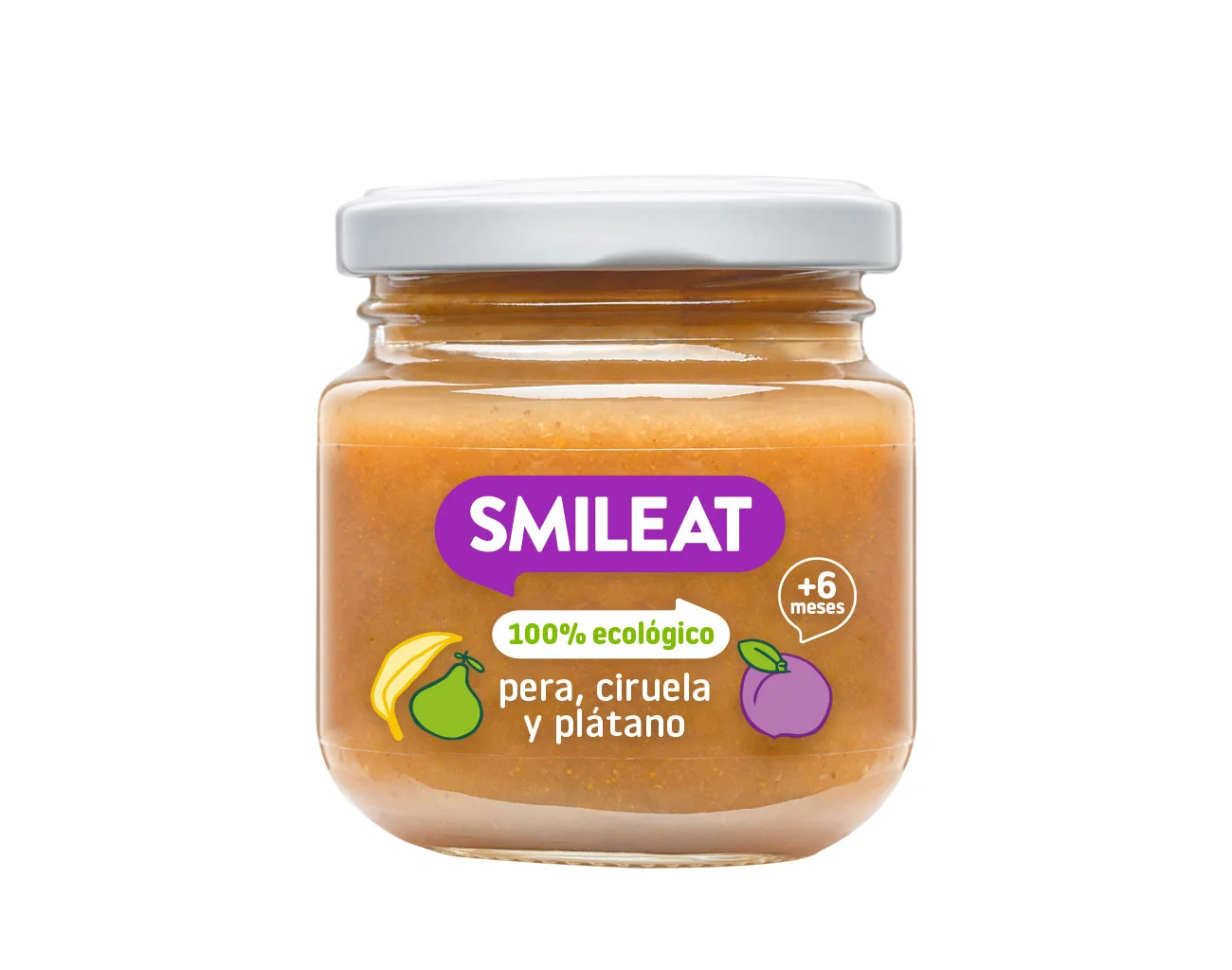 Piure din pere, portocale si banane Bio +4 luni, 130g, Smileat