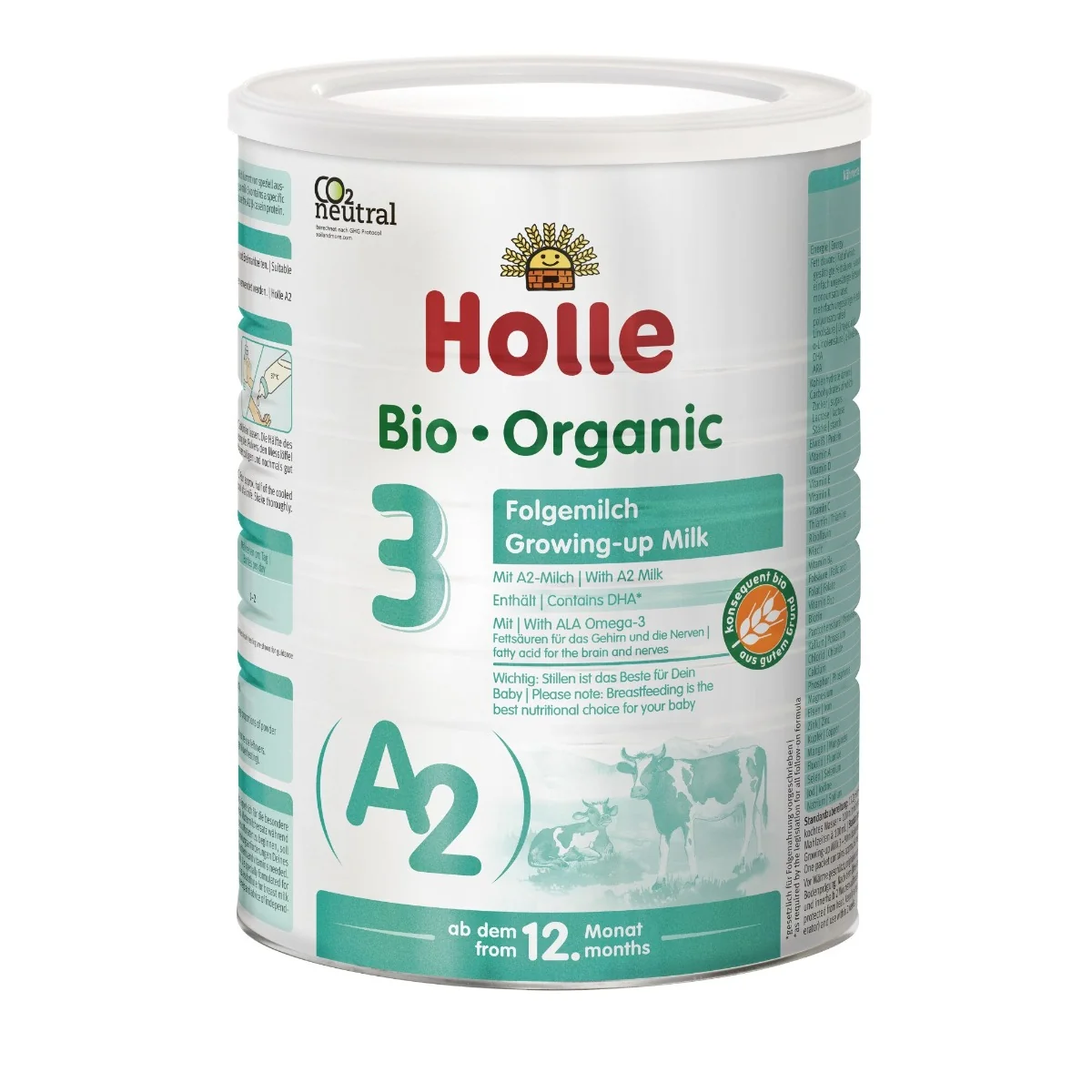 Lapte praf A2 pentru sugari Formula 3 Bio, 800g, Holle Baby Food