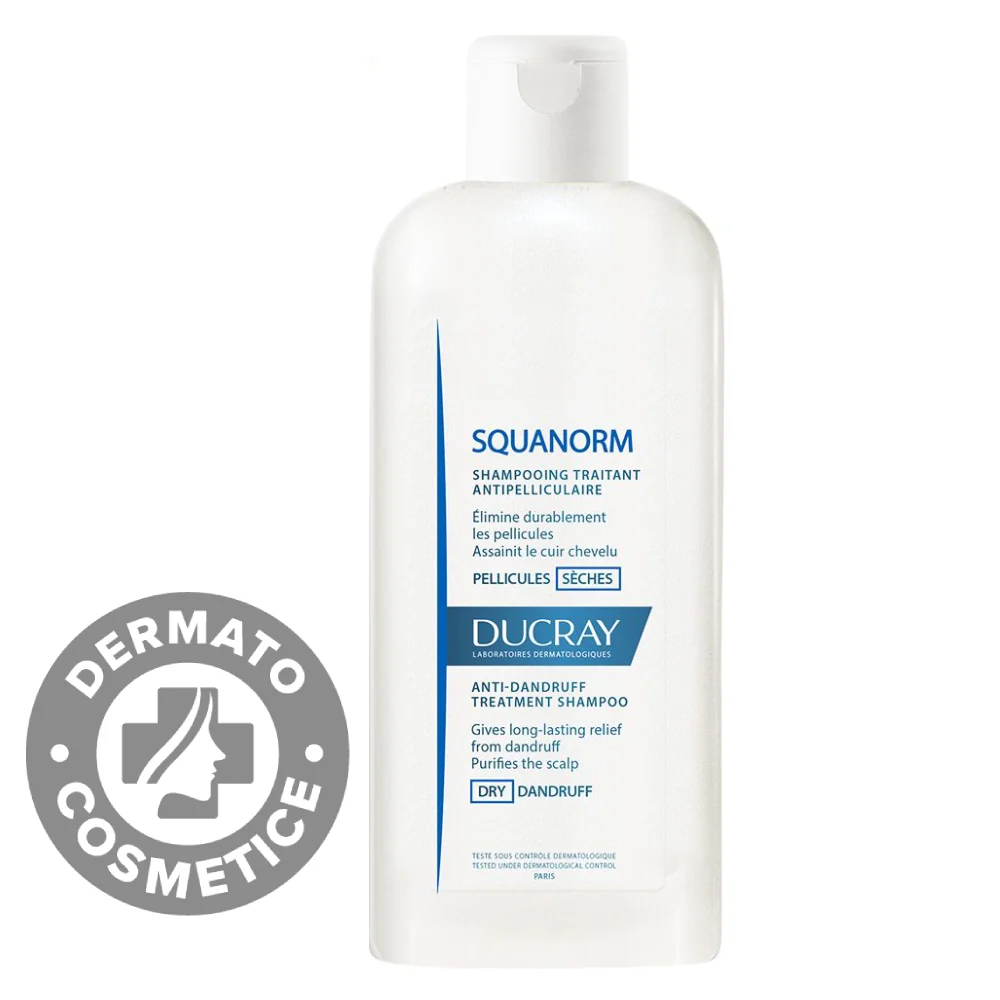 Sampon anti-matreata par uscat Squanorm, 200ml, Ducray