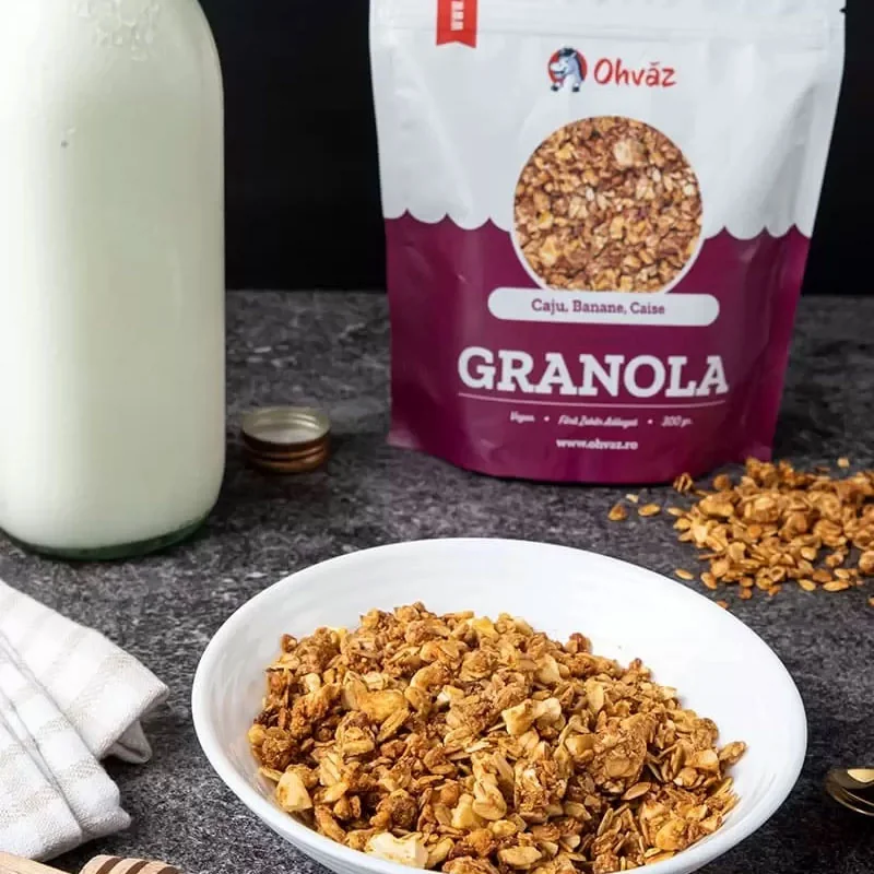 Granola cu caju banane caise, 300g, Ohvaz 