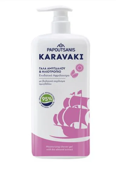 Gel de dus cu migdale si floarea soarelui, 750ml, Karavaki