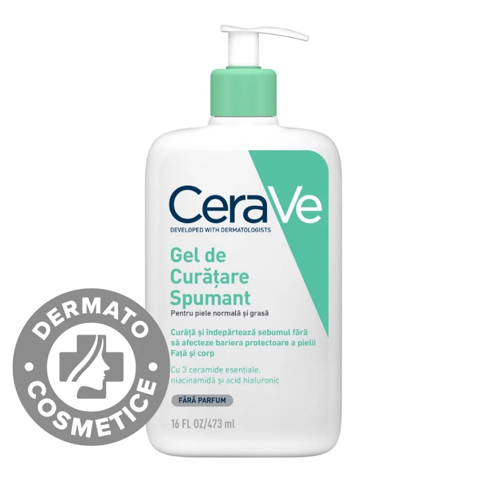 Gel de curatare spumant piele normala-grasa, 473ml, CeraVe