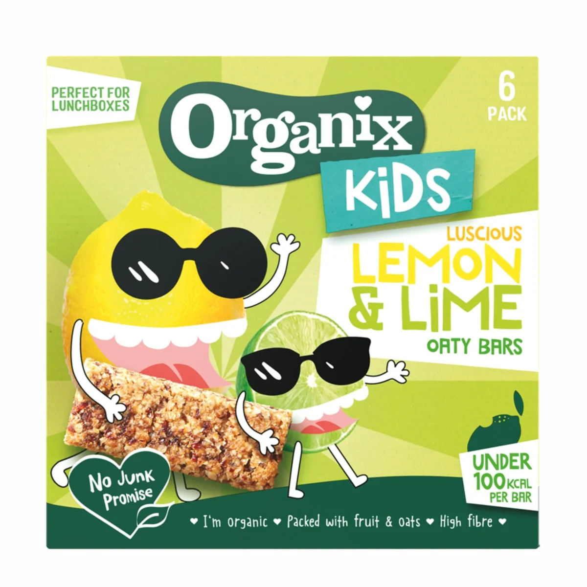 Batoane eco din ovaz integral cu lamaie si lime +3 ani Kids, 6x23g, Organix