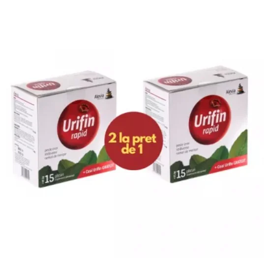 Urifin Rapid 15 Plicuri + ceai Urifin pachet 20 plicuri Gratuit 2 la pret de 1, Alevia