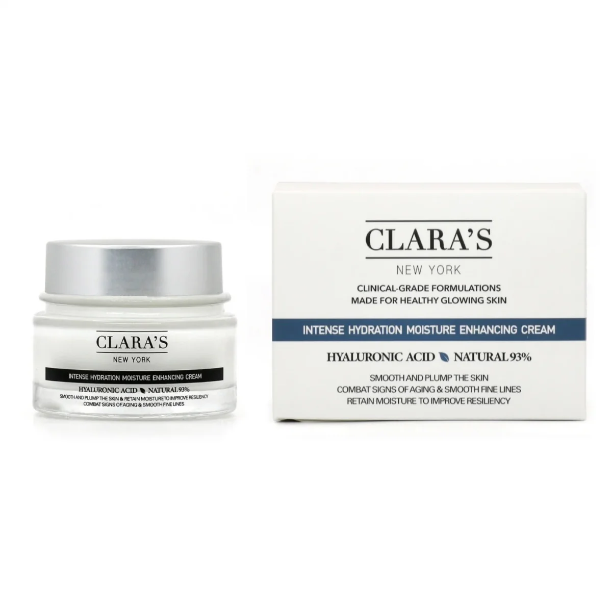 Crema hidratanta pentru fata cu Acid Hyaluronic, 50ml, Clara's New York