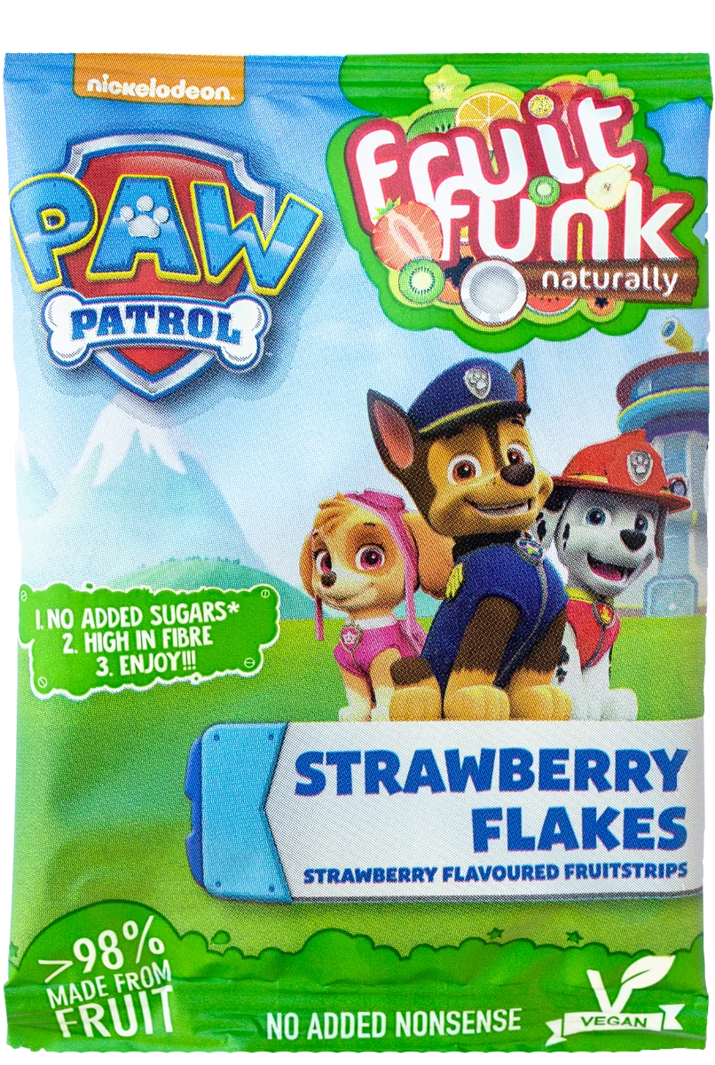 Fulgi din fructe cu capsuni Paw Patrol, 16g, Fruit Funk