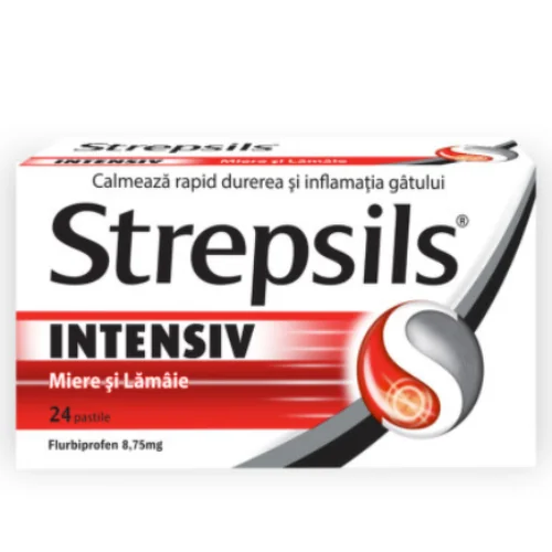 Strepsils Intensiv miere si lamaie, 24 pastile, Reckitt Benckiser