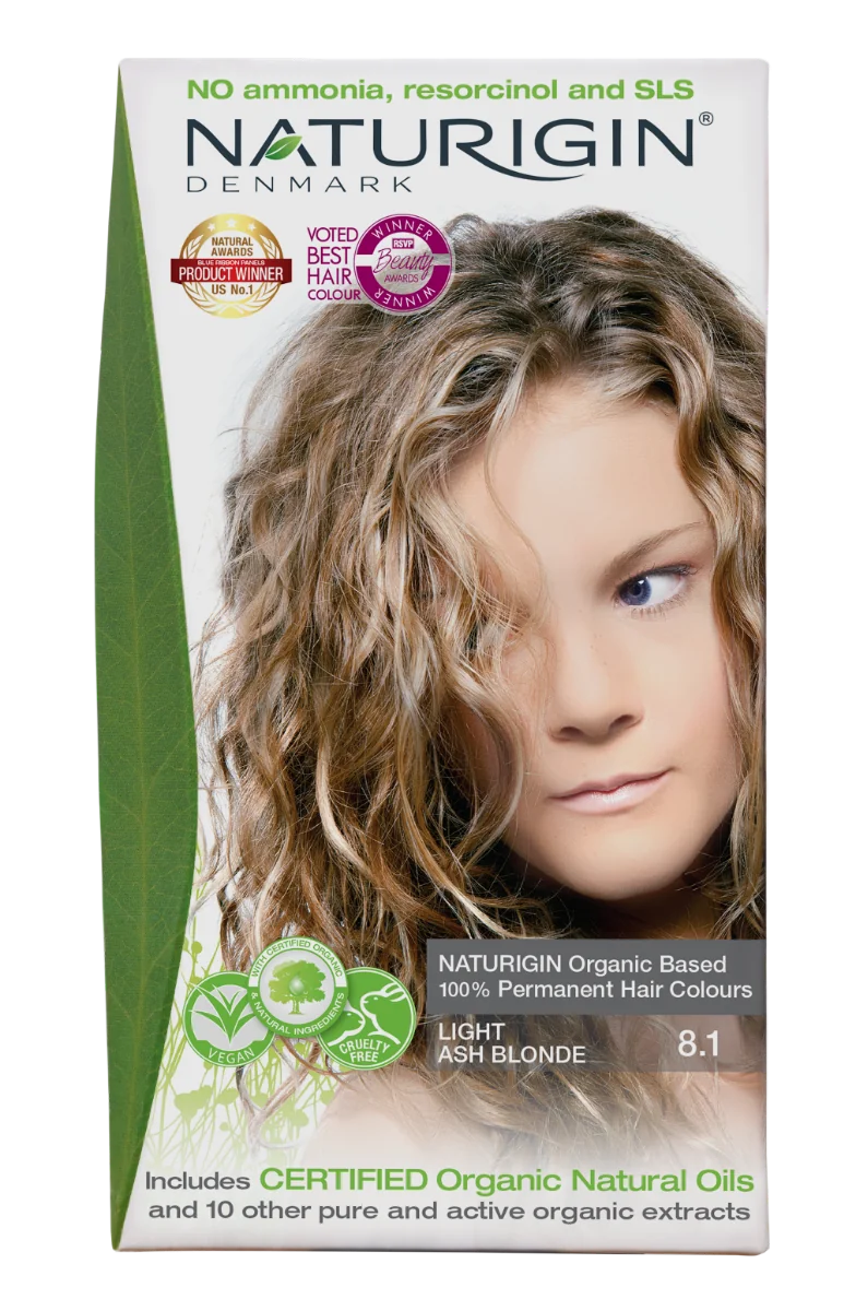 Vopsea de par Light Ash Blonde 8.1, 115ml, Naturigin