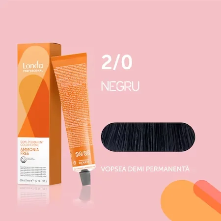 Vopsea de par demi permanenta fara amoniac 2/0, 60ml, Londa Professional 