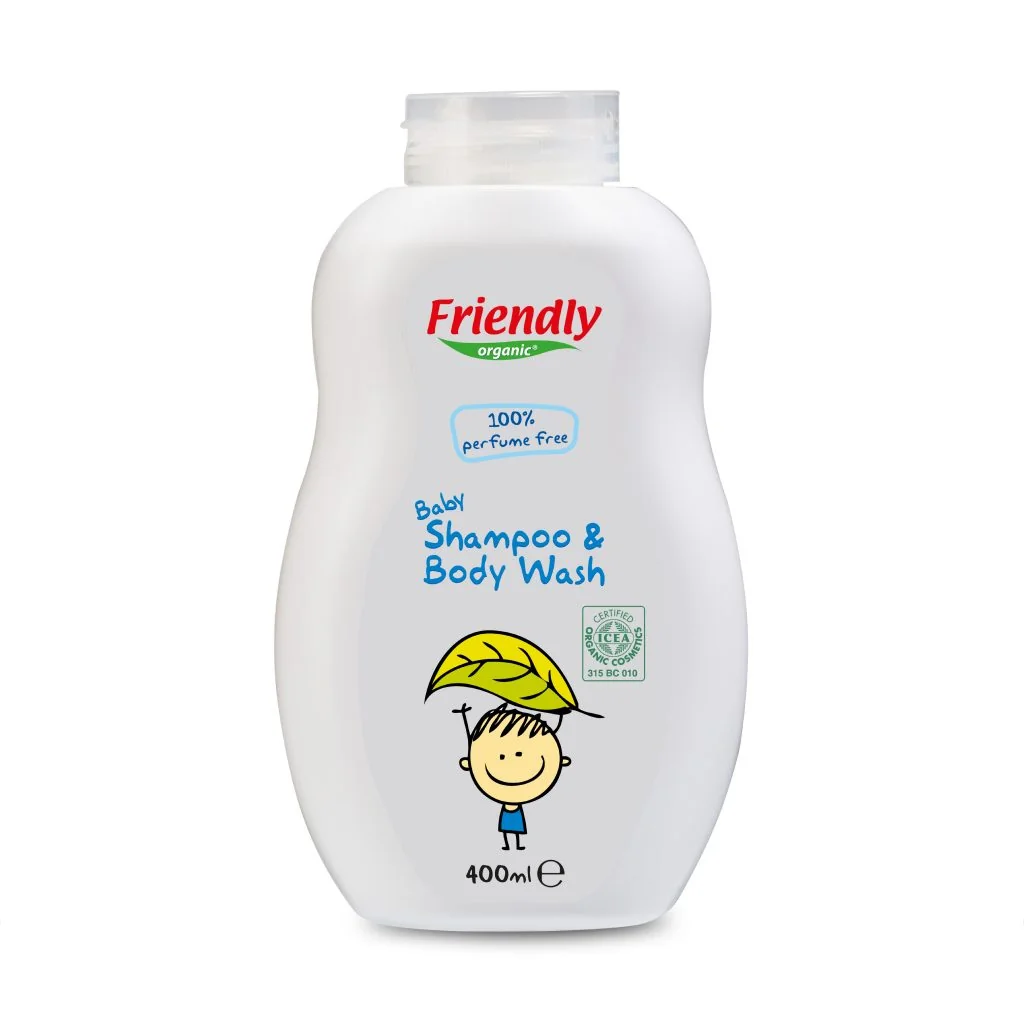 Sampon si gel de dus fara parfum pentru bebe, 400ml, Friendly Organic