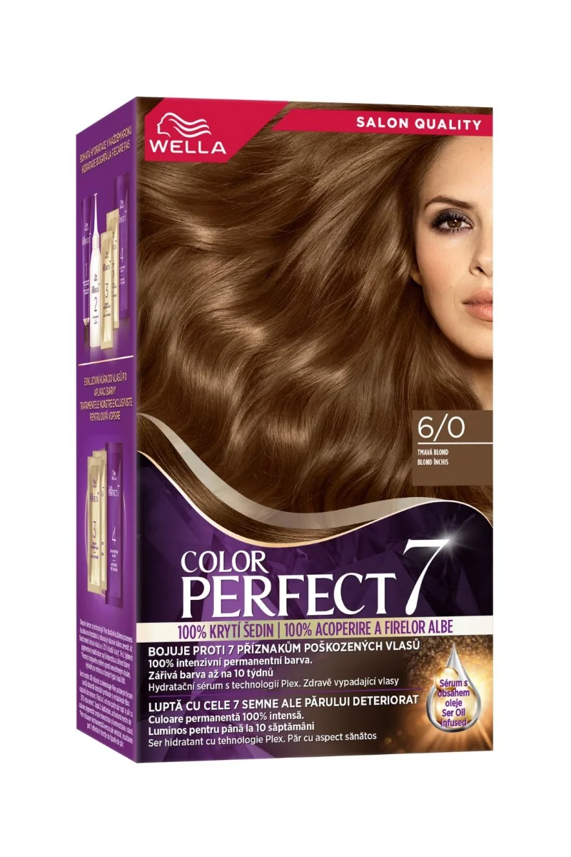 Vopsea de par permanenta Blond Inchis 6/0 Color Perfect, 135ml, Wella 