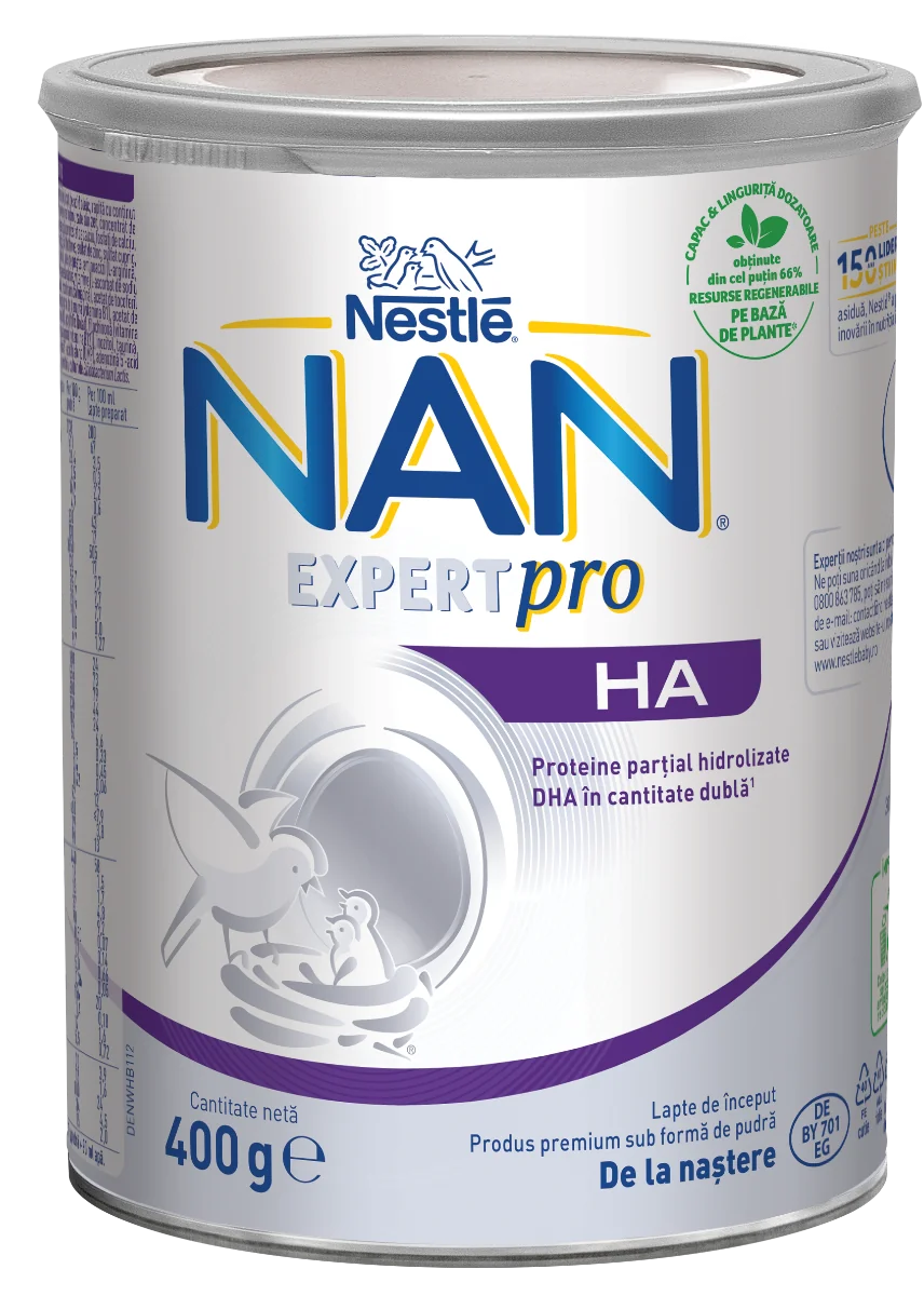 Nan HA Formula lapte praf premium hipoalergenic +0 luni, 400g, Nestle