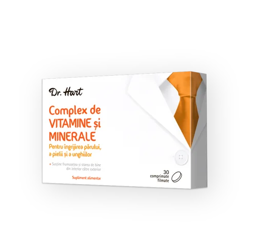 Dr.Hart Complex de Vitamine pentru par, unghii si piele, 30 comprimate filmate