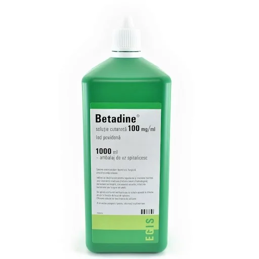 Betadine solutie externa 10%, 1000 ml, Egis