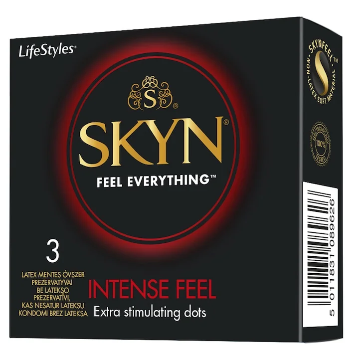 Prezervative fara latex Intense Feel, 3 bucati, Skyn