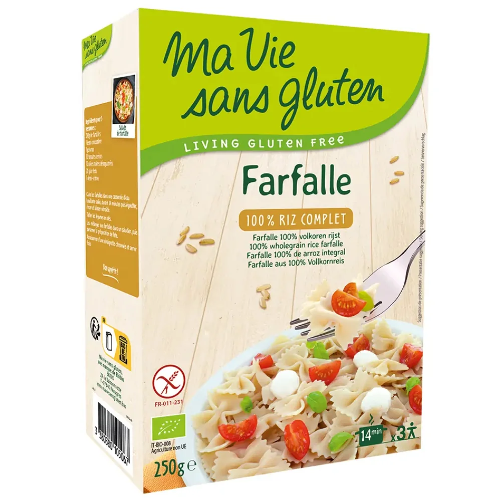 Farfalle ecologice din orez integral, 250g, Ma Vie Sans Gluten