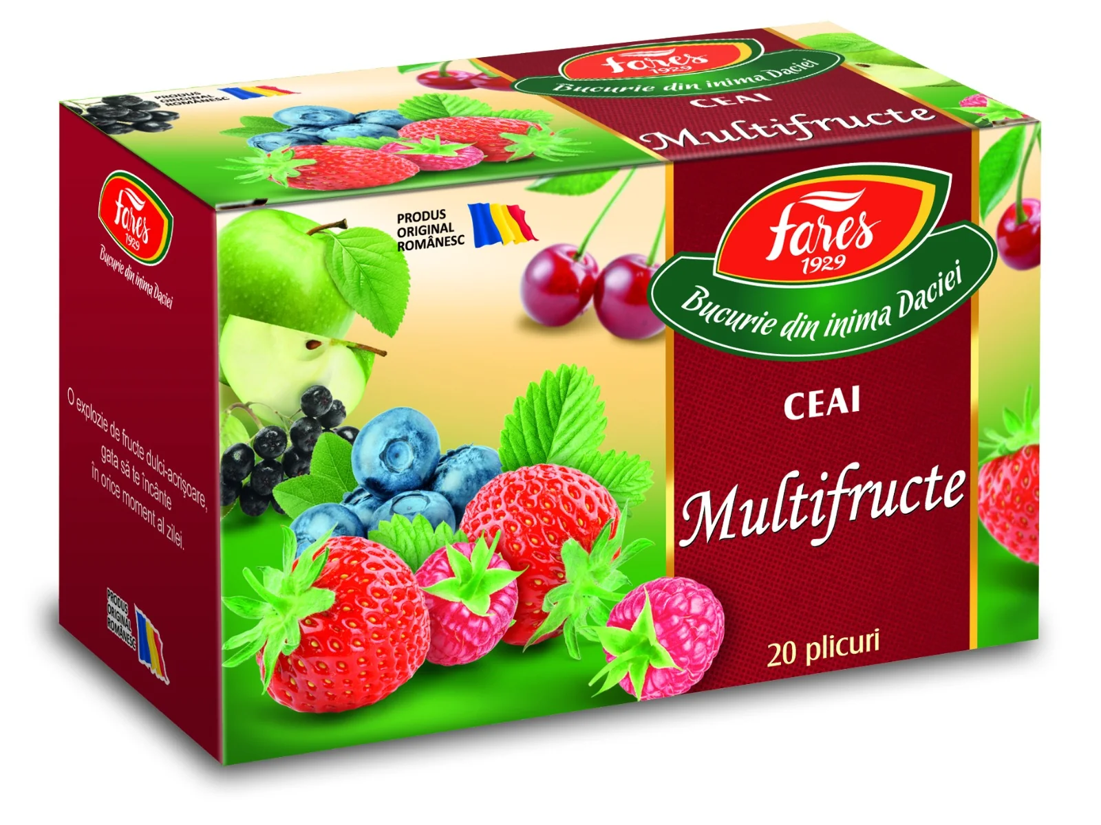 Ceai multifructe, 20 plicuri, Fares