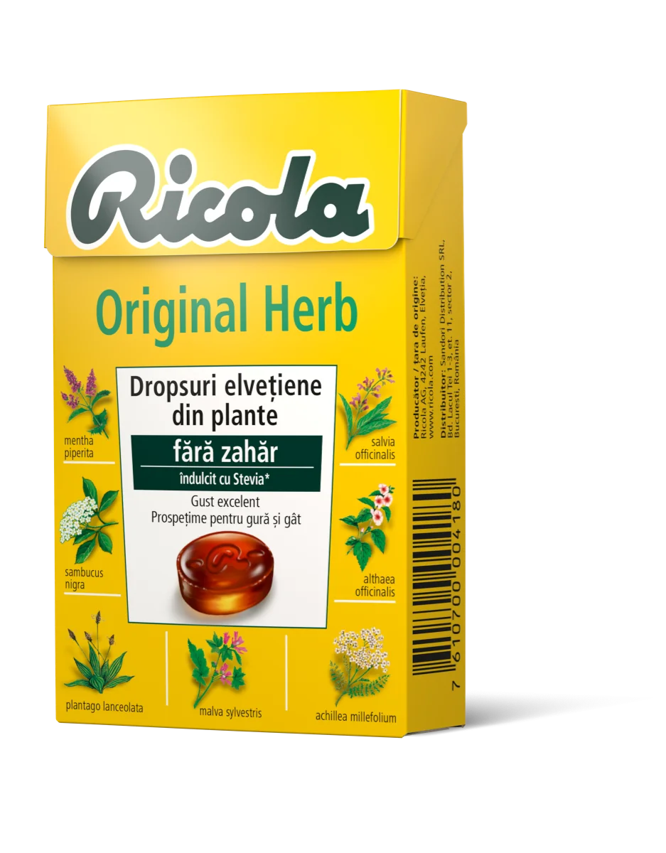 Dropsuri din plante Original Herbs, 40g, Ricola