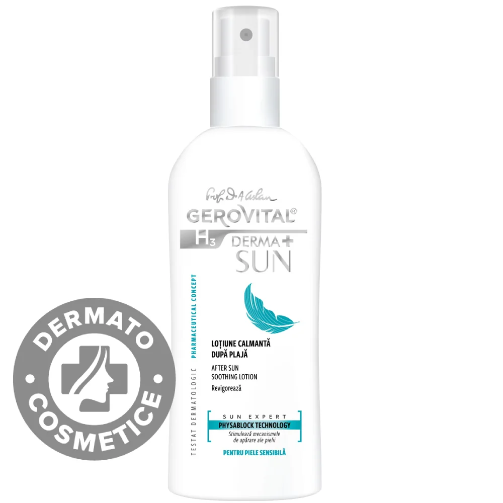 Lotiune calmanta dupa plaja Derma+ Sun, 150ml, Gerovital 