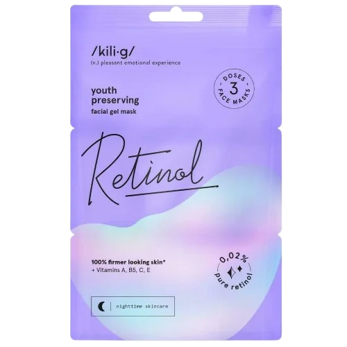 Set masti faciale gel cu retinol, 3 x 7 ml, Kilig