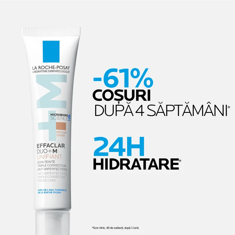 Crema corectoare uniformizatoare Effaclar Duo+M Medium, 40ml, La Roche-Posay 