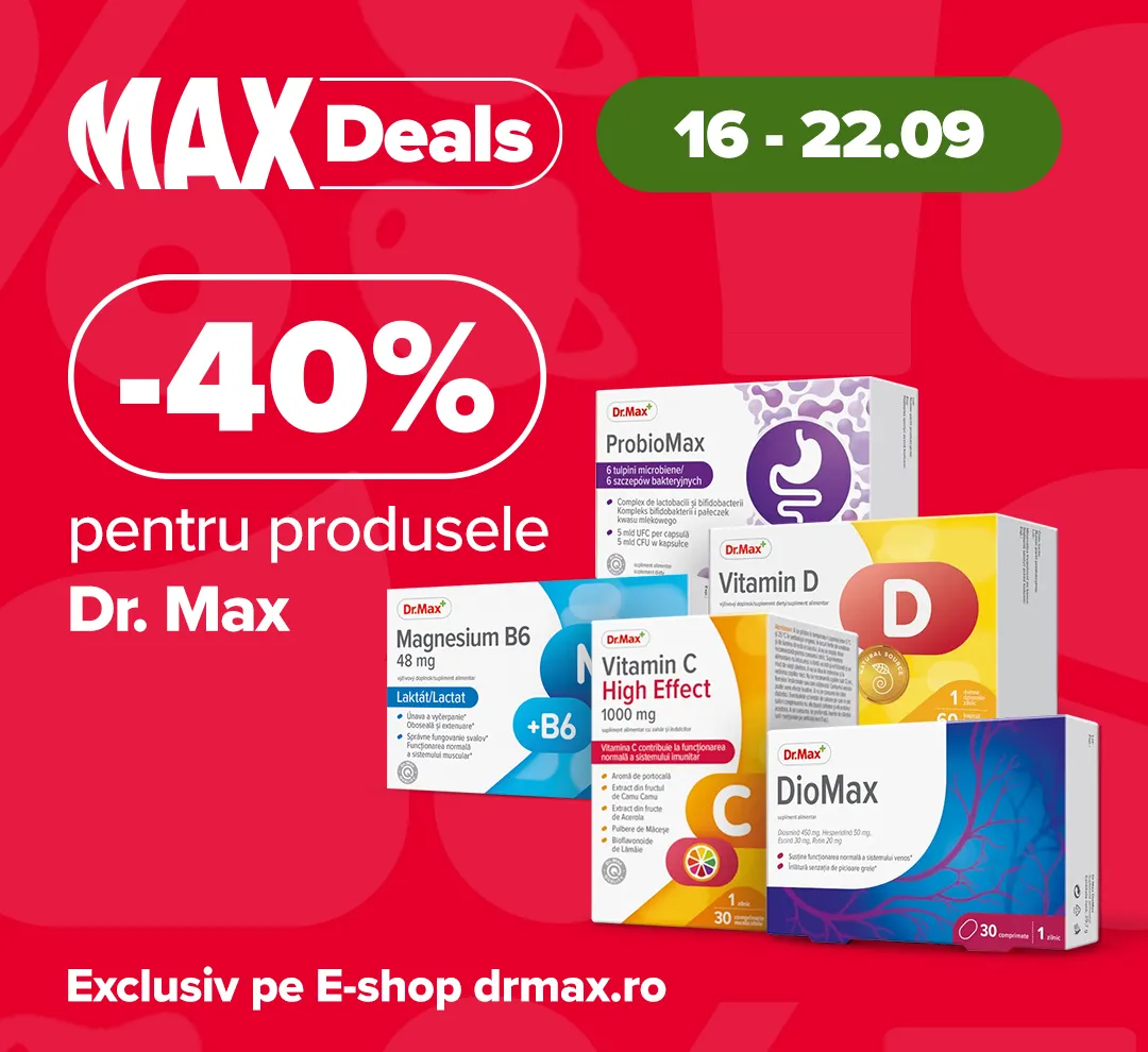 Max Deals Septembrie 2024 Dr. Max 40%