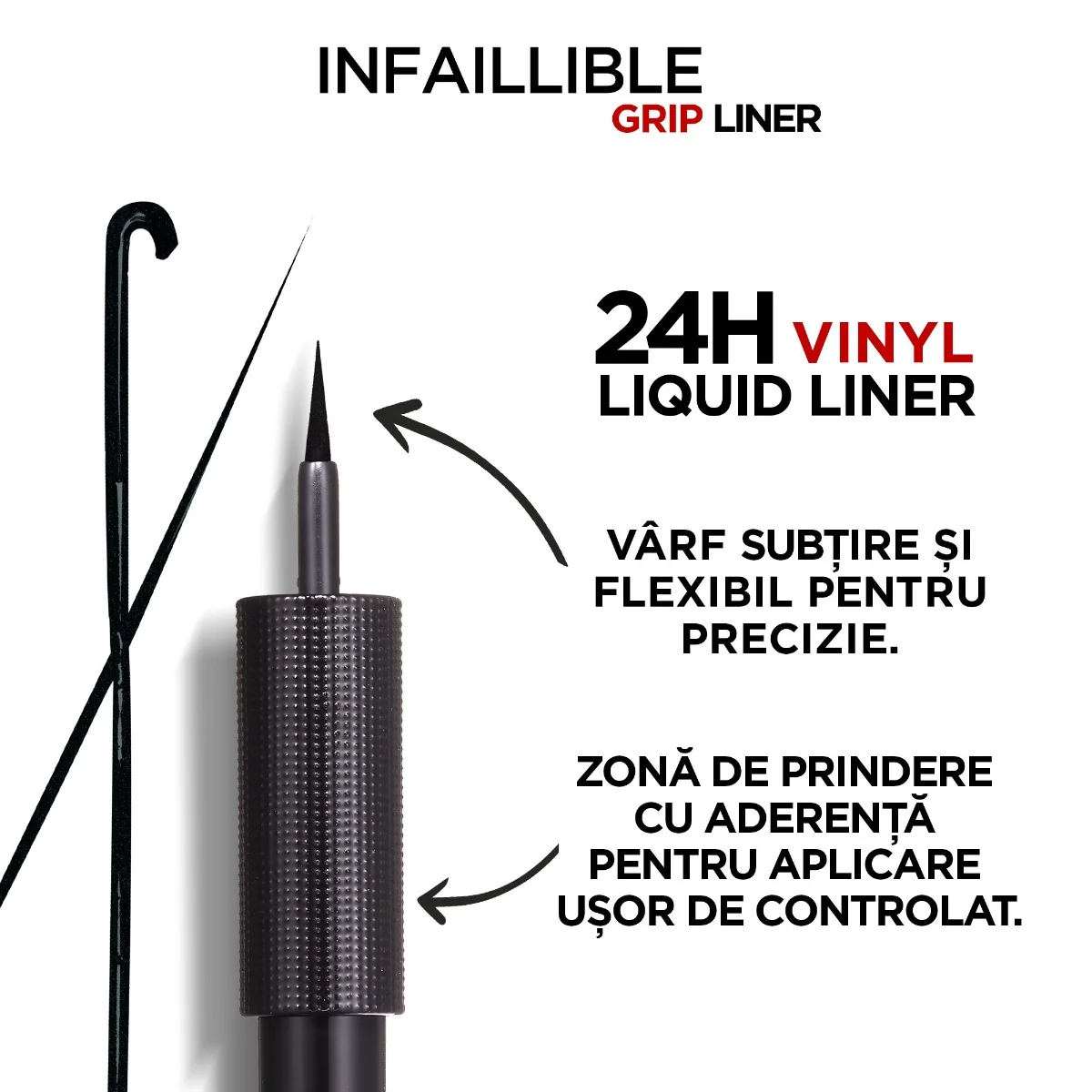 Tus lichid Infaillible Grip Liner 24H Vinyl Black, 3ml,  L'Oreal Paris 