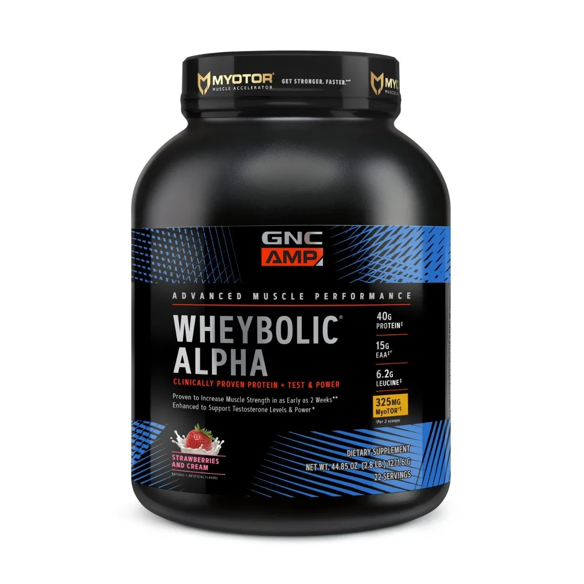 Proteina din zer cu aroma de capsuni si frisca AMP Wheybolic AMP Wheybolic, 1271.6g, GNC 