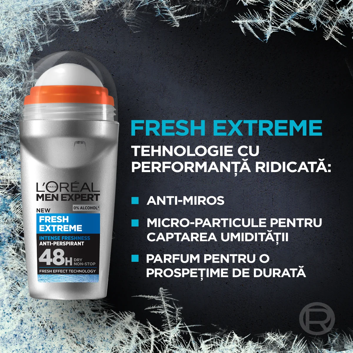 Antiperspirant roll-on Men Expert Fresh Extreme, 50ml, L'oreal Paris 