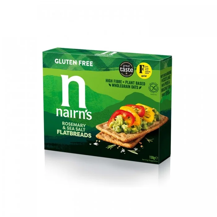 Felii paine crocanta cu rozmarin din ovaz fara gluten, 150g, Nairn's