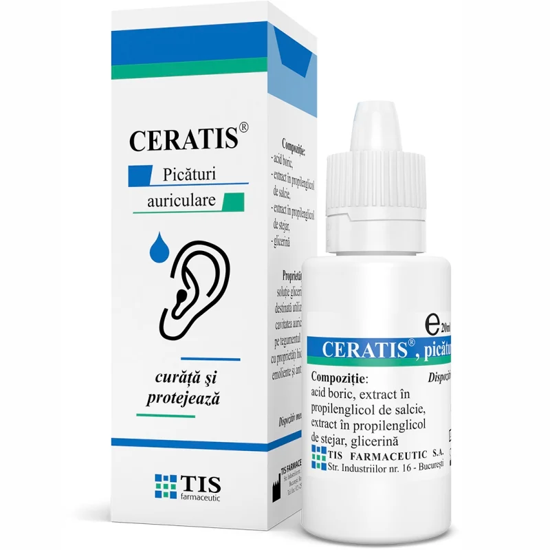 Ceratis picaturi auriculare, 20 ml, Tis Farmaceutic