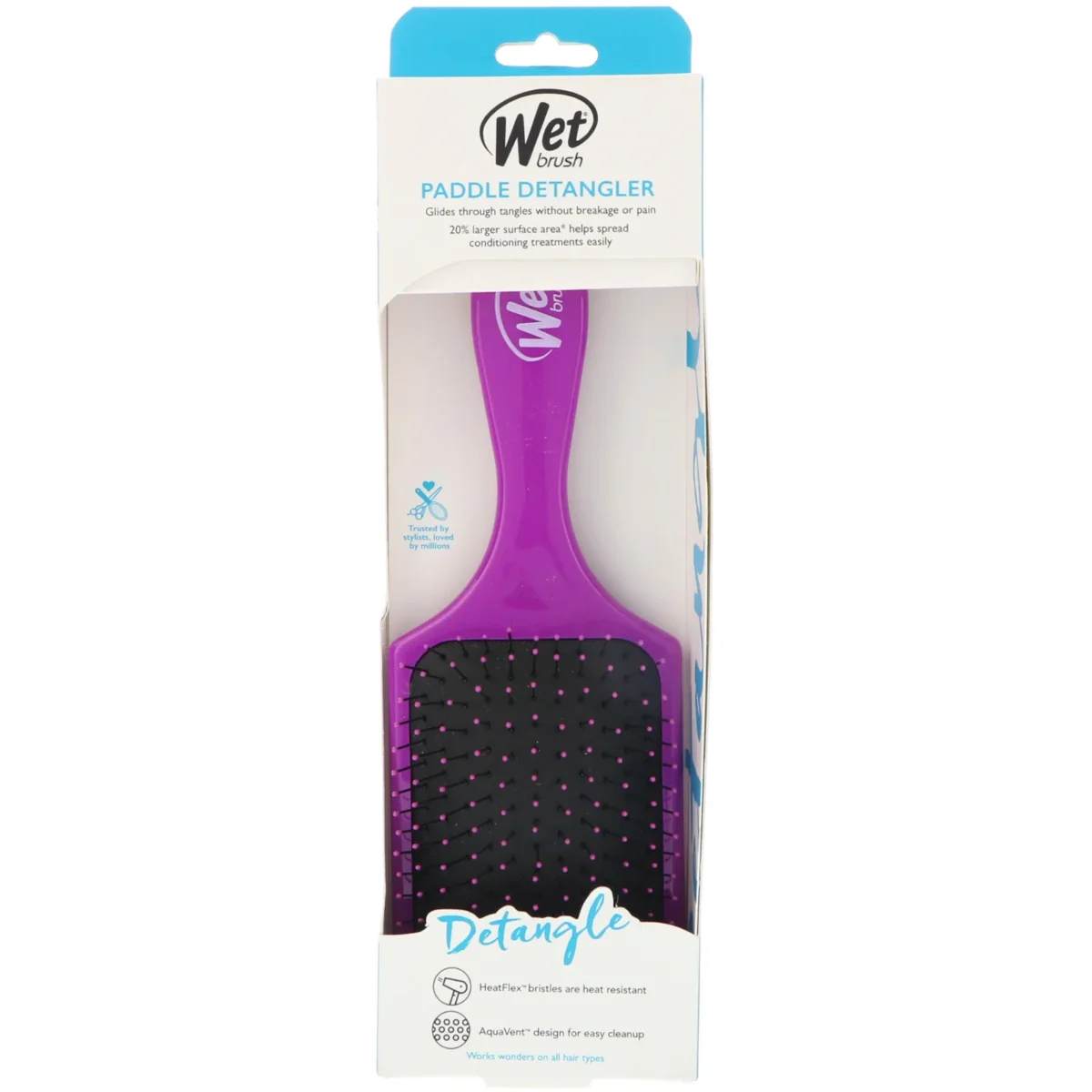 Perie de par Paddle Detangler Mov, 1 bucata, Wet Brush