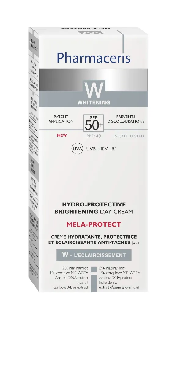 Crema hidratanta de zi pentru albire SPF50 W, 50ml, Pharmaceris 