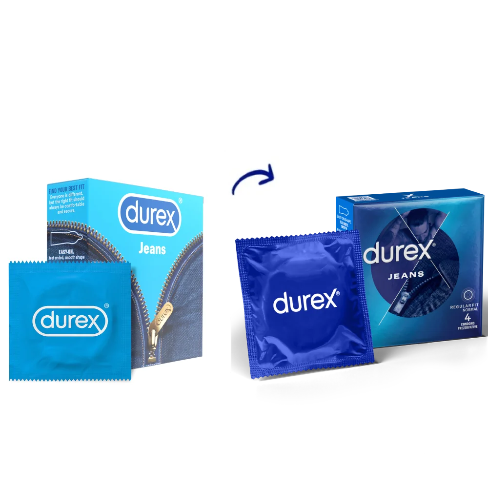 Prezervative Jeans, 4 bucati, Durex 