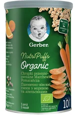 Gustare cu cereale, morcovi si portocale +10 luni, 35g, Gerber