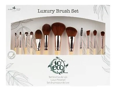 Set 12 pensule ecologice pentru machiaj Luxury Brush, 1 bucata, So Eco 