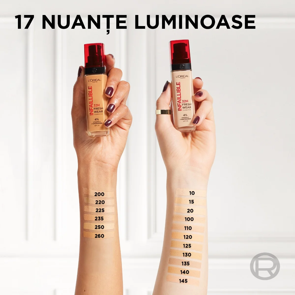 Fond de ten rezistent la transfer Infaillible 32H Fresh Wear 220 Neutru, 30ml, L'Oreal Paris 