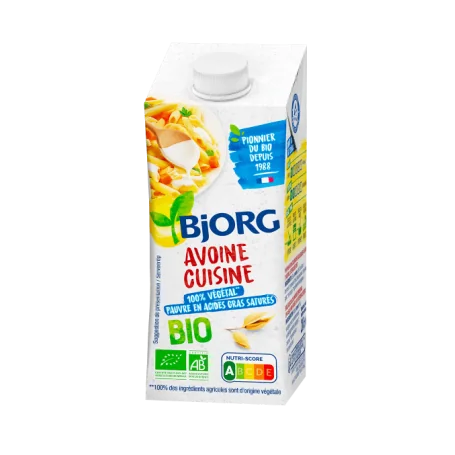 Crema vegetala pentru gatit din ovaz Bio, 200ml, Bjorg