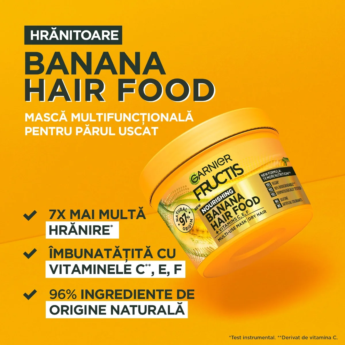 Masca hranitoare pentru parul uscat Hair Food Banana, 390ml, Fructis 