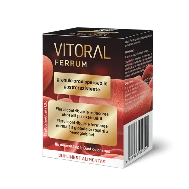 Vitoral Ferrum adulti granule orodispersabile, 20 plicuri, Vitalogic