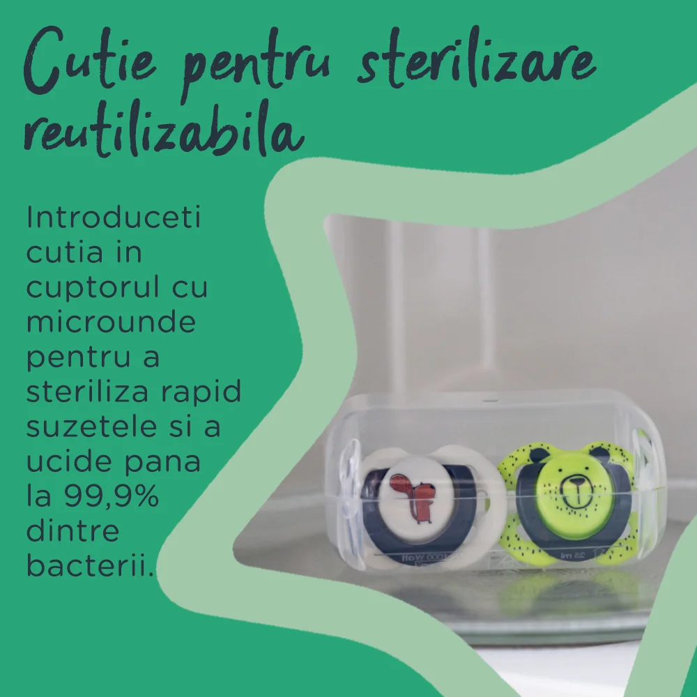 Suzeta ortodontica pentru 0-6 luni Fun Verde/Alb, 2 bucati, Tommee Tippee 