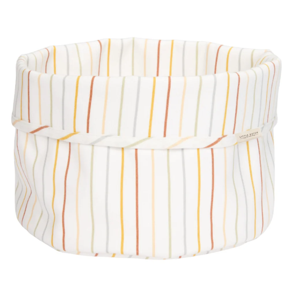 Cos de depozitare rotund pentru comoda de infasat Vintage Sunny Stripes, 1 bucata, Little Dutch 