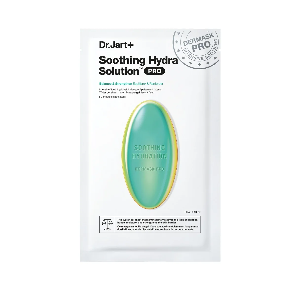 Masca servetel calmanta Dermask Soothing Hydra Solution Pro, 26g, Dr. Jart+