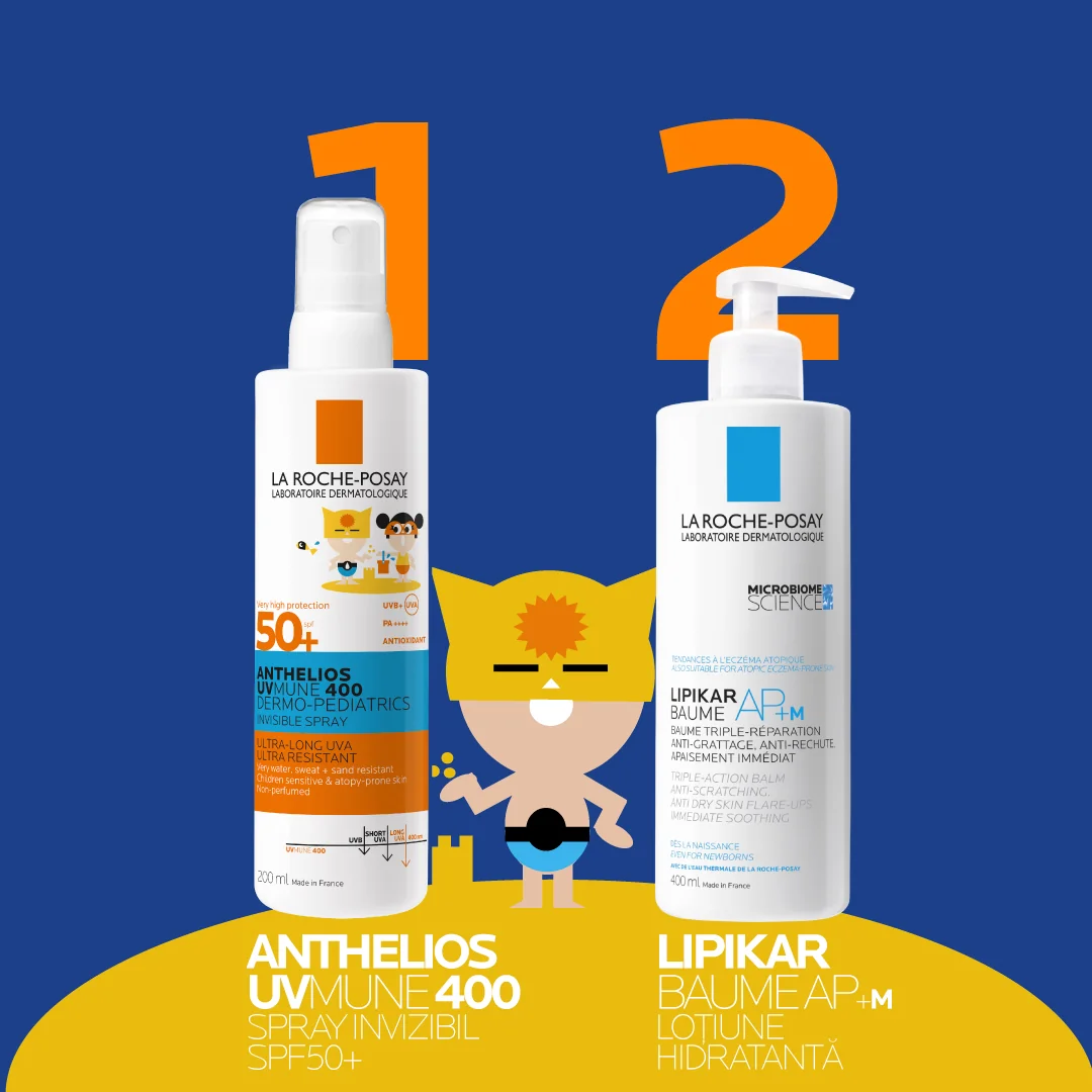 Spray cu protectie solara potrivit pentru pielea copiilor SPF50+ Anthelios UVMUNE400 Dermo-Pediatrics, 200ml, La Roche-Posay 